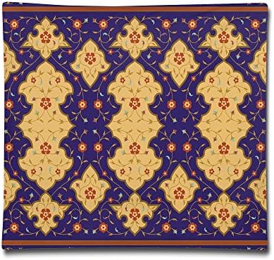 Isjiqnsq Unisex Traditional Arabic Border Visual Ottoman Inspired Unusual Repeating Pattern 18X18 Inch Cotton Polyester Decorative Home Decor Sofa Couch Desk Chair Car Square Throw Pillow Case