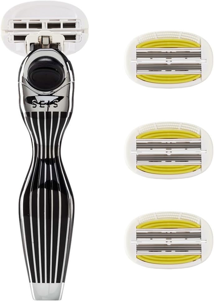 SHAVELAB Seis Black Edition Body Rasierer mit 4x P.L.6+ Klingen in