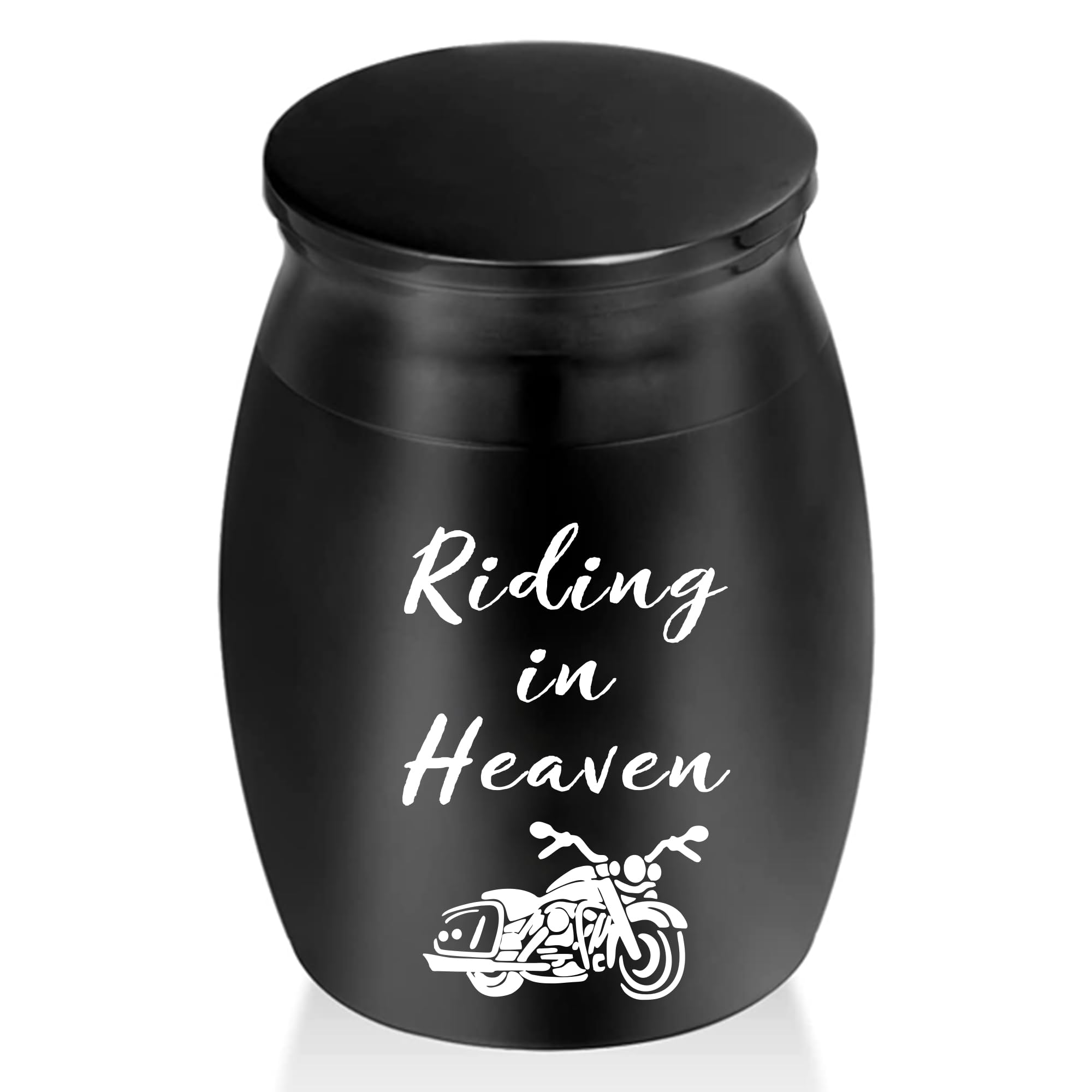 Small Keepsake Urns for Human Ashes Motorcycle Cremation Urns for Ashes Black Little Urn Memorial Ashes Holder Sharing Funeral Urn