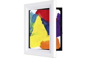 Dynamic Frames Li’l Davinci Art Cabinet, Stores up to 50 Pieces of 8.5 x 11 inch Art, Outer Wooden Frame Dimensions 11.75 x 14.75 inches, Changeable Kids Art Frame, Front Opening, White