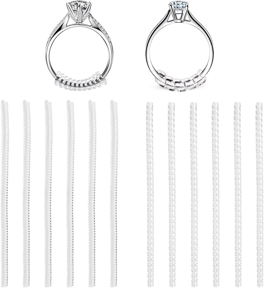 12 Pcs Ring Size Adjuster Snuggies Ring Guard for Loose Rings,2 Sizes,2 mm/ 3 mm