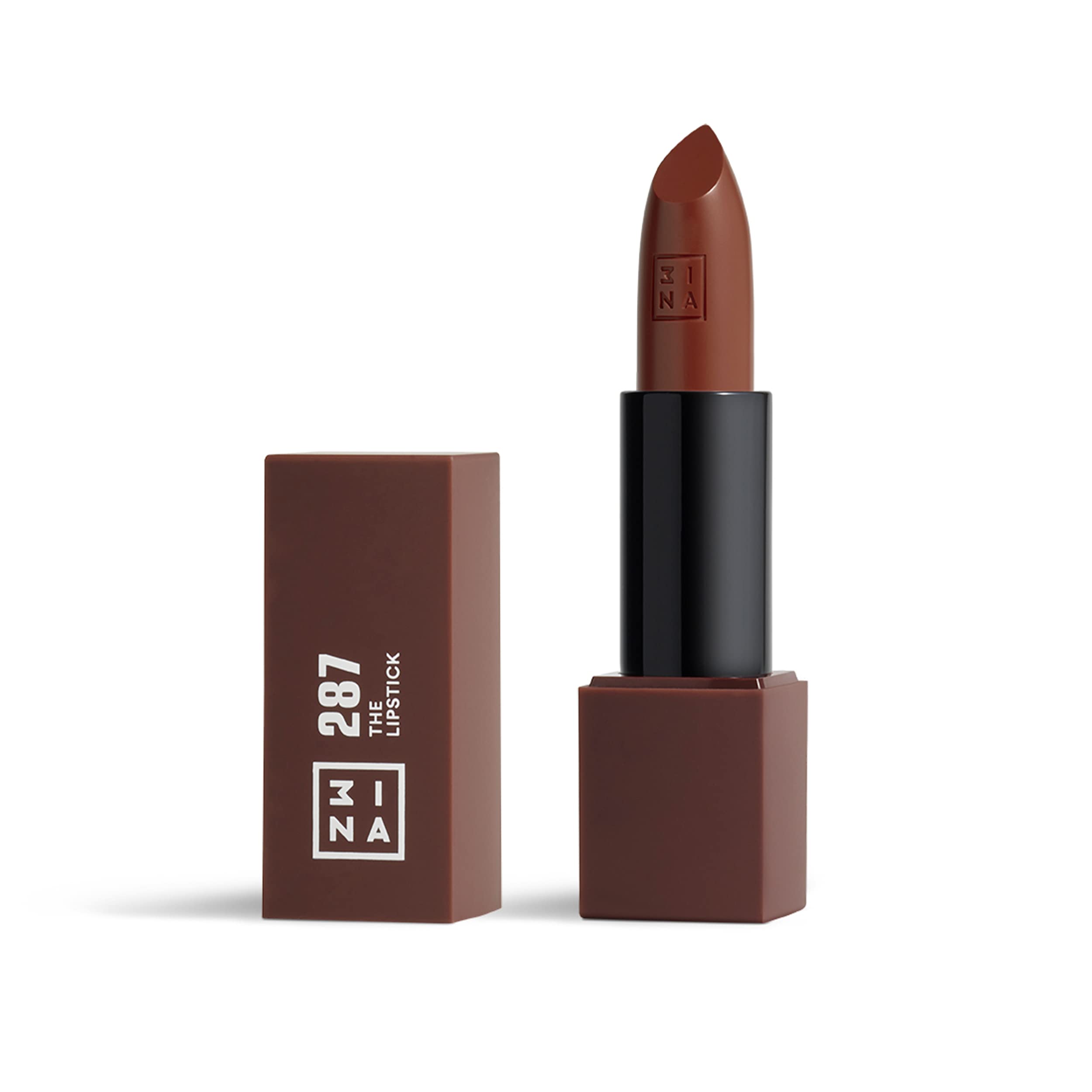 3INA MAKEUP - The Lipstick 287- Chocolate Lipstick with Vitamin E & Shea Butter - Long Lasting Matte Creamy Lip Colour