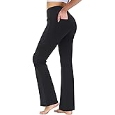 nuveti 29"/31"/33"/35"/37'' High Waist Workout Bootleg Yoga Pants Tummy Control 4 Pocket Workout Yoga Pants Flare Leggings