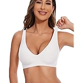 Vinfact Deep V Mesh Bras for Women No Underwire Buttery Soft Wireless Bras Lightly Support Seamless Bralettes