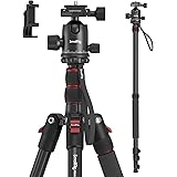 SmallRig 71" Camera Tripod, Foldable Aluminum Tripod & Monopod, 360°Ball Head Detachable, Payload 33lb, Adjustable Height fro