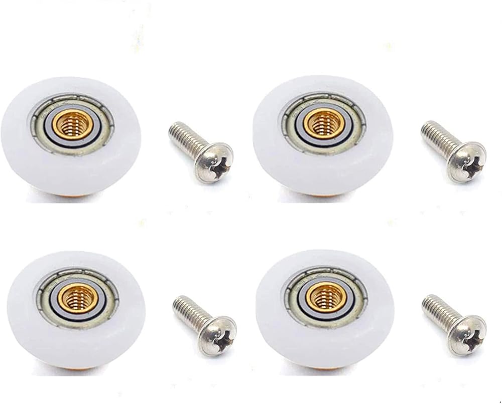 Siganorpy 4 Sets Shower Door Rollers 19mm x 5mm Copper POM Wheel 4-6mm