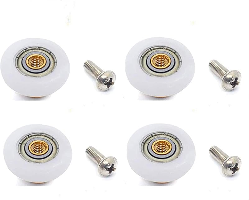 Siganorpy 4 Sets Shower Door Rollers 19mm x 5mm Copper POM Wheel 4-6mm