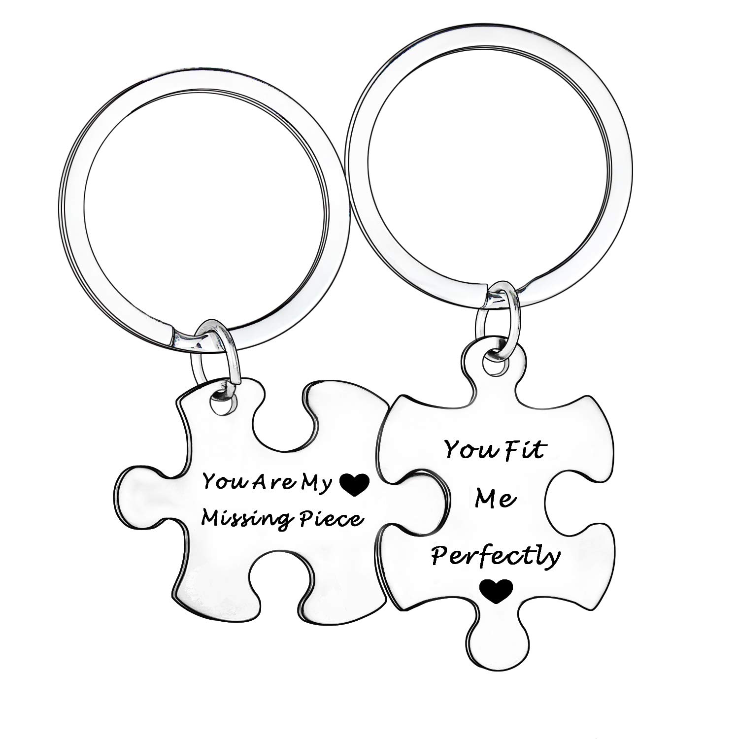 MADHAHEFU Couple Keyrings Boyfriend Girlfriend Gift Husband Keychain Valentine Day Gift Love Puzzle Jewellery (you're my missing piece)