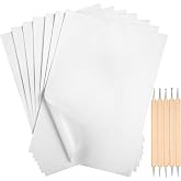 Outus 100 Sheets White Carbon Transfer Paper A4 Size with Stylus Tools | Tracing Carbon Copy Graphite Paper, with 5 Embossing Stylus, Ideal for Art Crafts Sewing Pattern, Dark Cloth Fabric Wood
