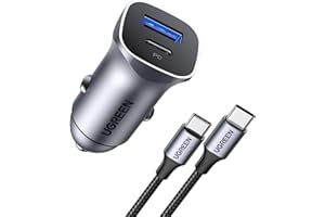UGREEN USB C Car Charger PD 30W QC3.0 Fast Charging Car Phone Adapter with Cable Compatible with iPhone 17 16 15 14, Galaxy S