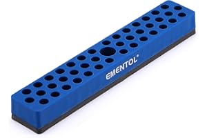 EMENTOL 1/4" Magnetic Bits Holder - Blue, 43PCS Hole, Bit Organizer with Strong Magnetic, Magnetic Bits Organizer