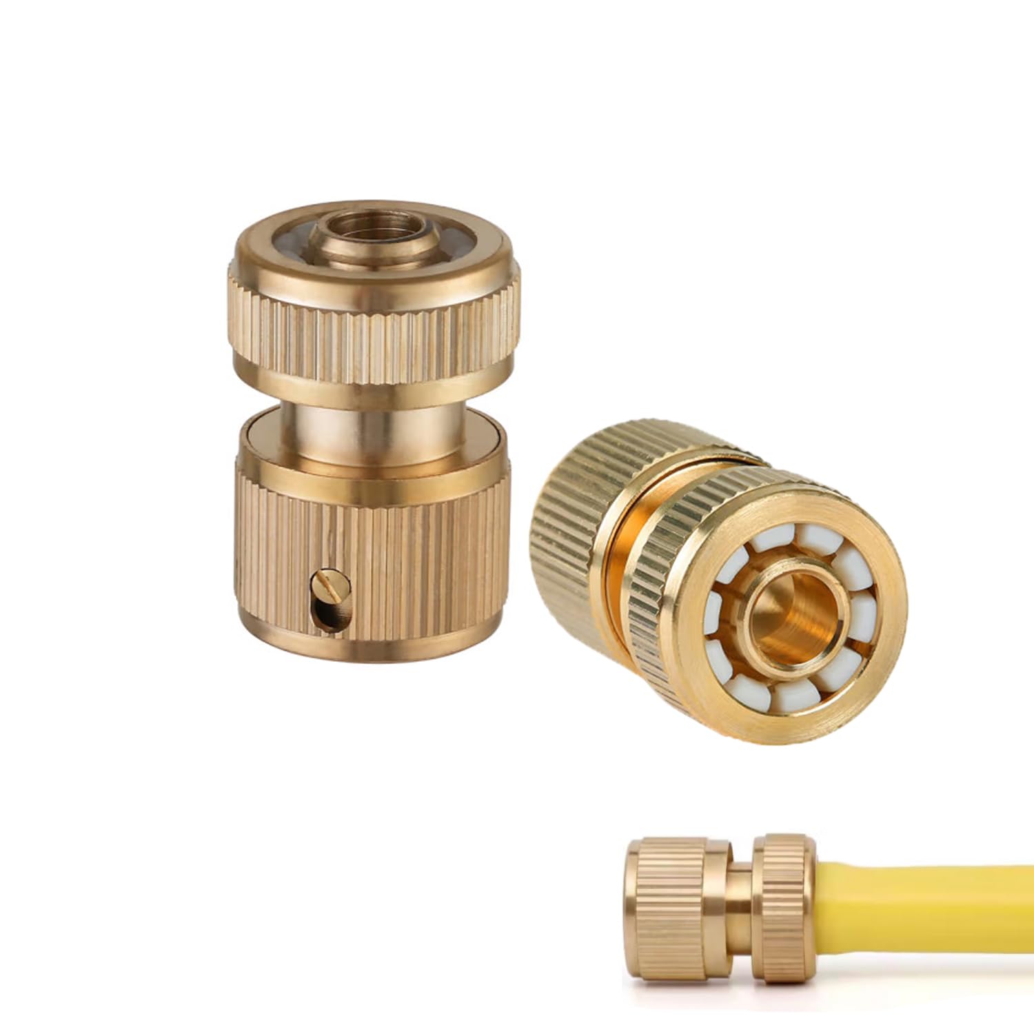 FIBOUND 2pcs Quick Connector Hose Connector Brass Hose Connector for Gardening Car Wash Hose Inner Diameter 11-12mm Outer Diameter 14-16mm