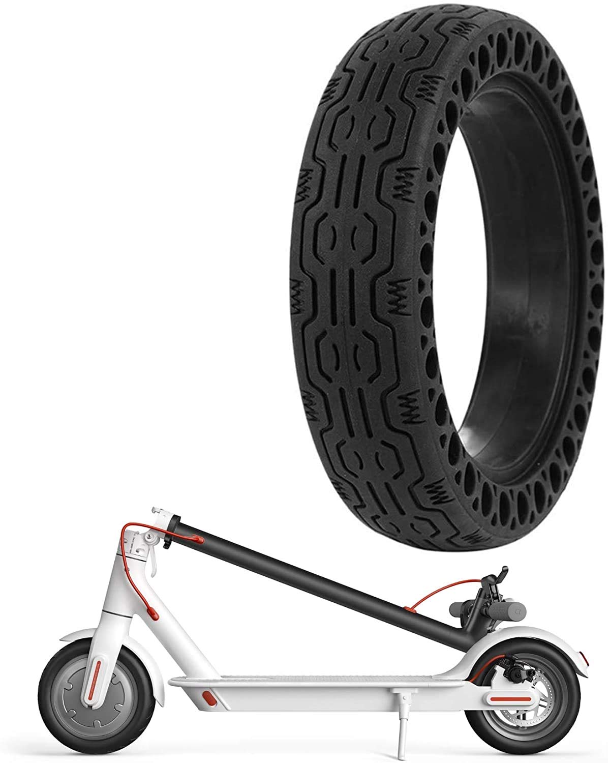 GLDYTIMES Solid Tire Replacement for Electric Scooter Xiaomi Mi m365 / gotrax gxl V2, 8.5 inches Scooter Wheel's Replacement Explosion-Proof Solid Tire「One Piece 」 (Black1)