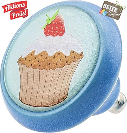 Ceramic Knob 03457b Strawberry Cup Cake Kitchen Ice Cream Fruits