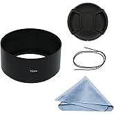 SIOTI 72mm Lens Hood, Oxidation Matte Anti Reflective Treatment, Aluminum Alloy, with 1 * 77mm Lens Cap, Compatible with Sony/Canon/Nikon/Fuji etc >85mm Camera Lens