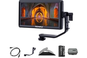 FEELWORLD 5.5 Inch DSR Camera Field Monitor with F550 Battery 2200mAh+Bag Small Full HD 1920x1152 IPS Video Assist Mit HDMI Output and Input S55V3