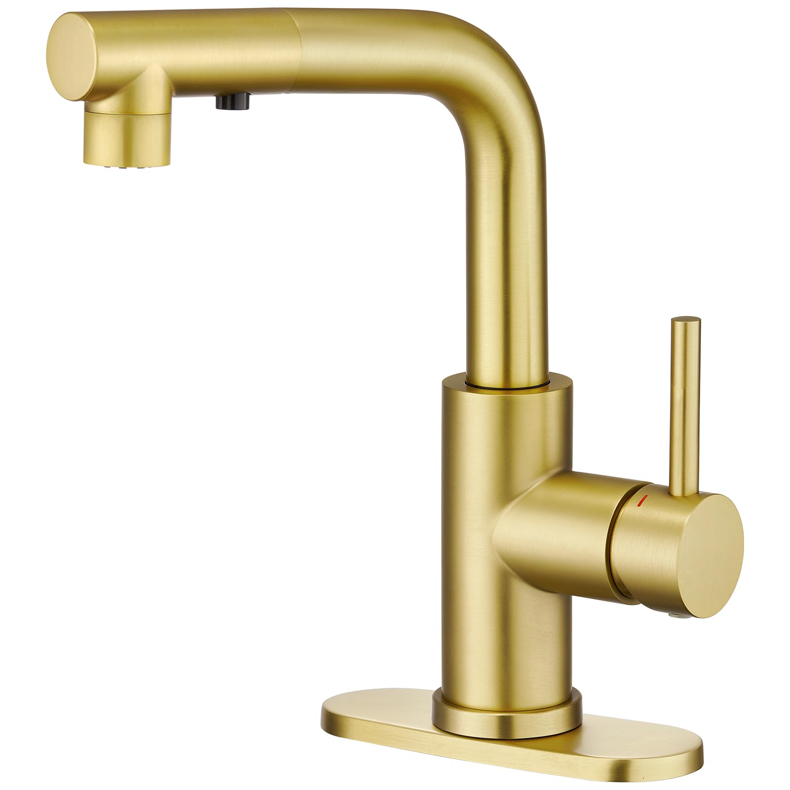 Photo 1 of CREA Gold Kitchen Faucet with Pull Down Sprayer - Bathroom & Utility Sink Faucet - Single Handle, 3 or 1 Hole