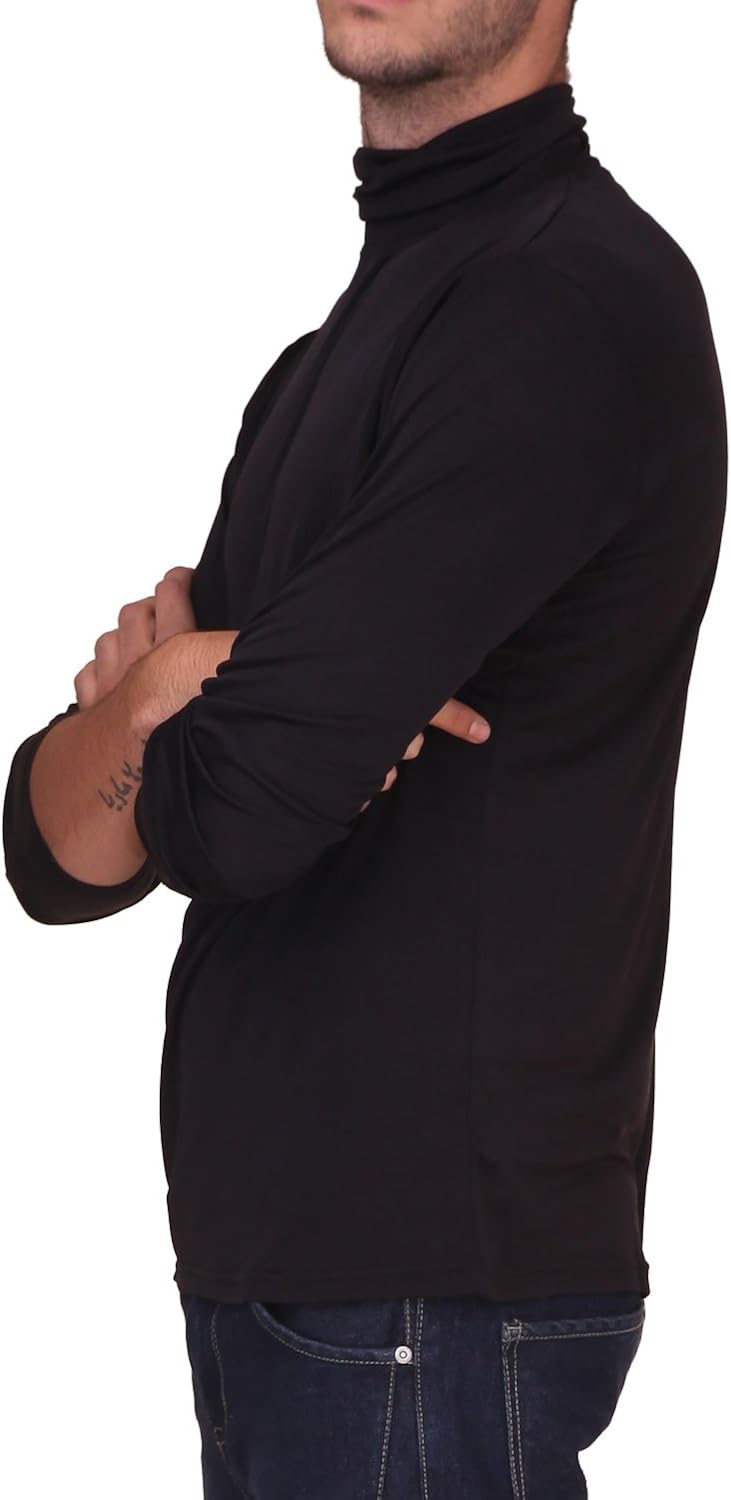 Paradise Silk Pure Silk Knit Mens Turtleneck Comfy Top at  Men’s Clothing store
