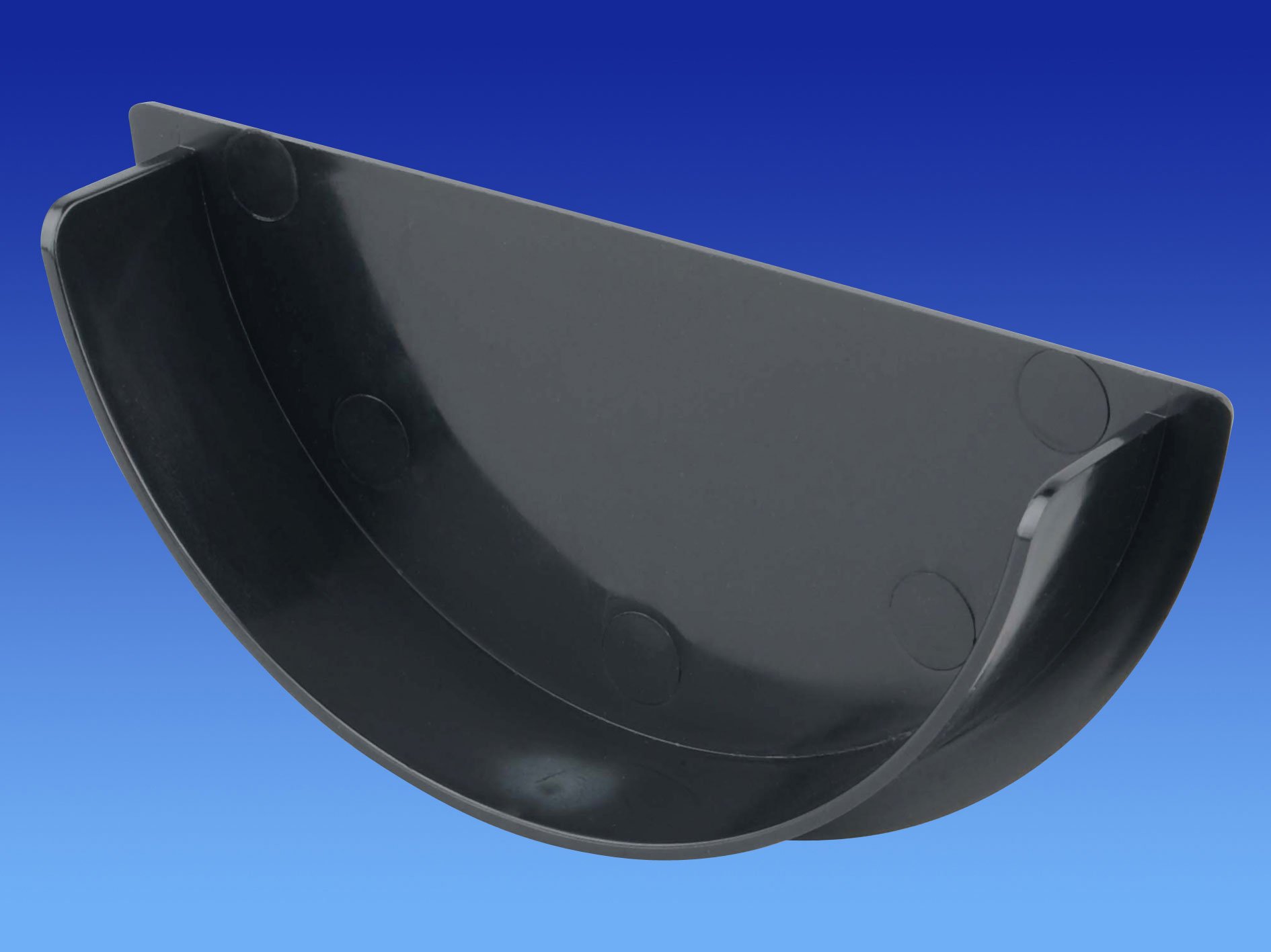 OSMA Roofline Commercial 150mm half round Gutter Internal Stopend BLACK 6T610b