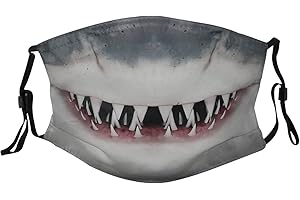 ENBBHZU Funny Shark Mouth Teeth Face Mask with 2 Filters Breathable Adjustable Cloth Masks Balaclavas for Men Women & Teens