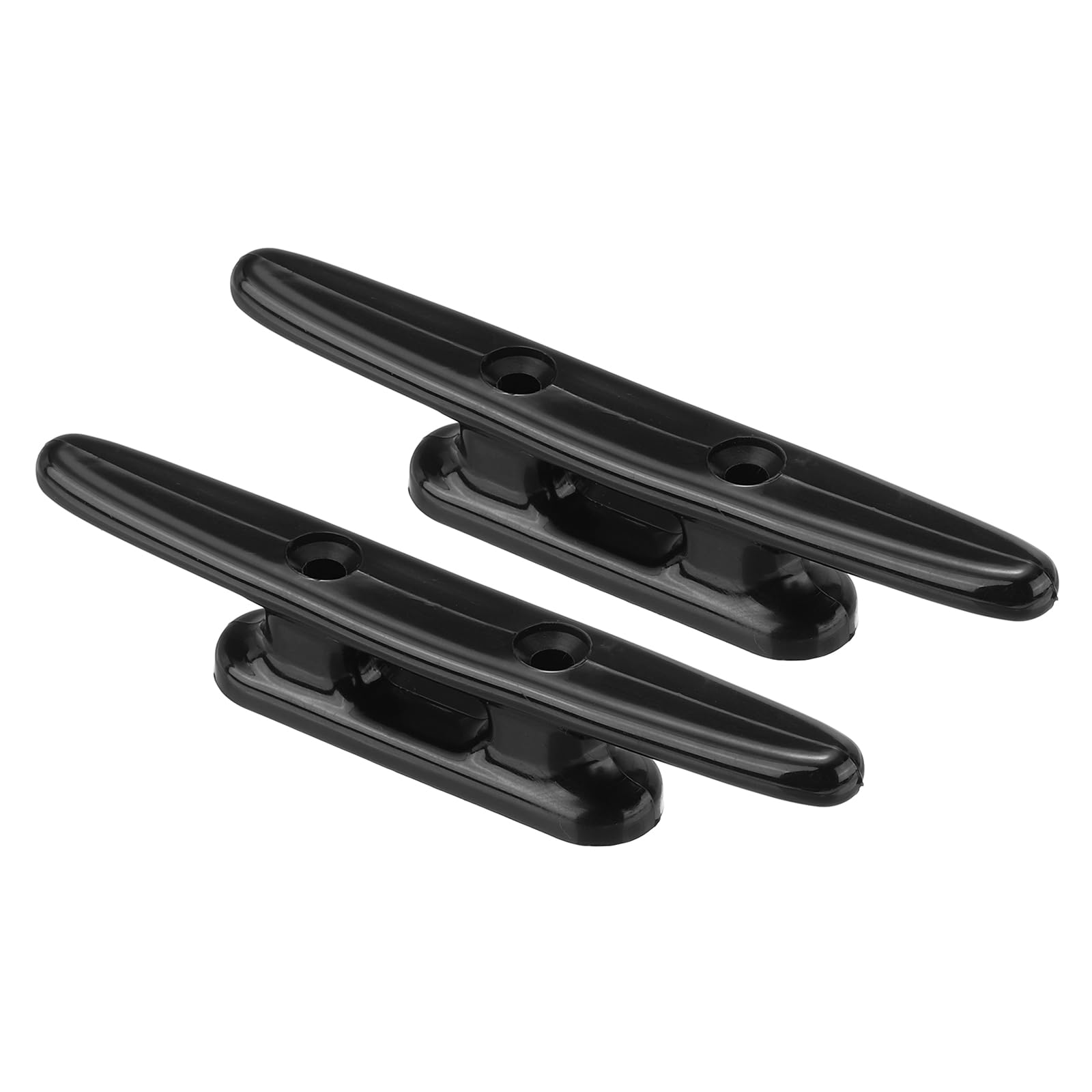 PATIKIL 4 Inch Nylon Boat Dock Cleat 2 Pack Kayak Small Rope Tie Cleat Dock for Marine Deck Boats Canoes Kayaks, Decor, Black