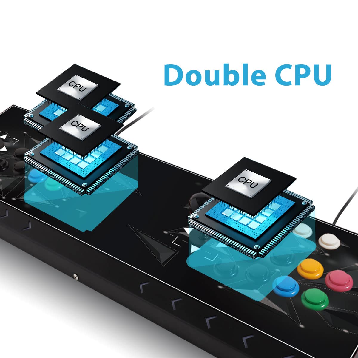 DOYO Arcade Game Console 2 Players Video Game Arcade Fighting Stick for Home, Compatible with NEOGEO Mini/PC/PS Classic/Nintendo Switch/PS3/Android/Raspberry Pi (black)