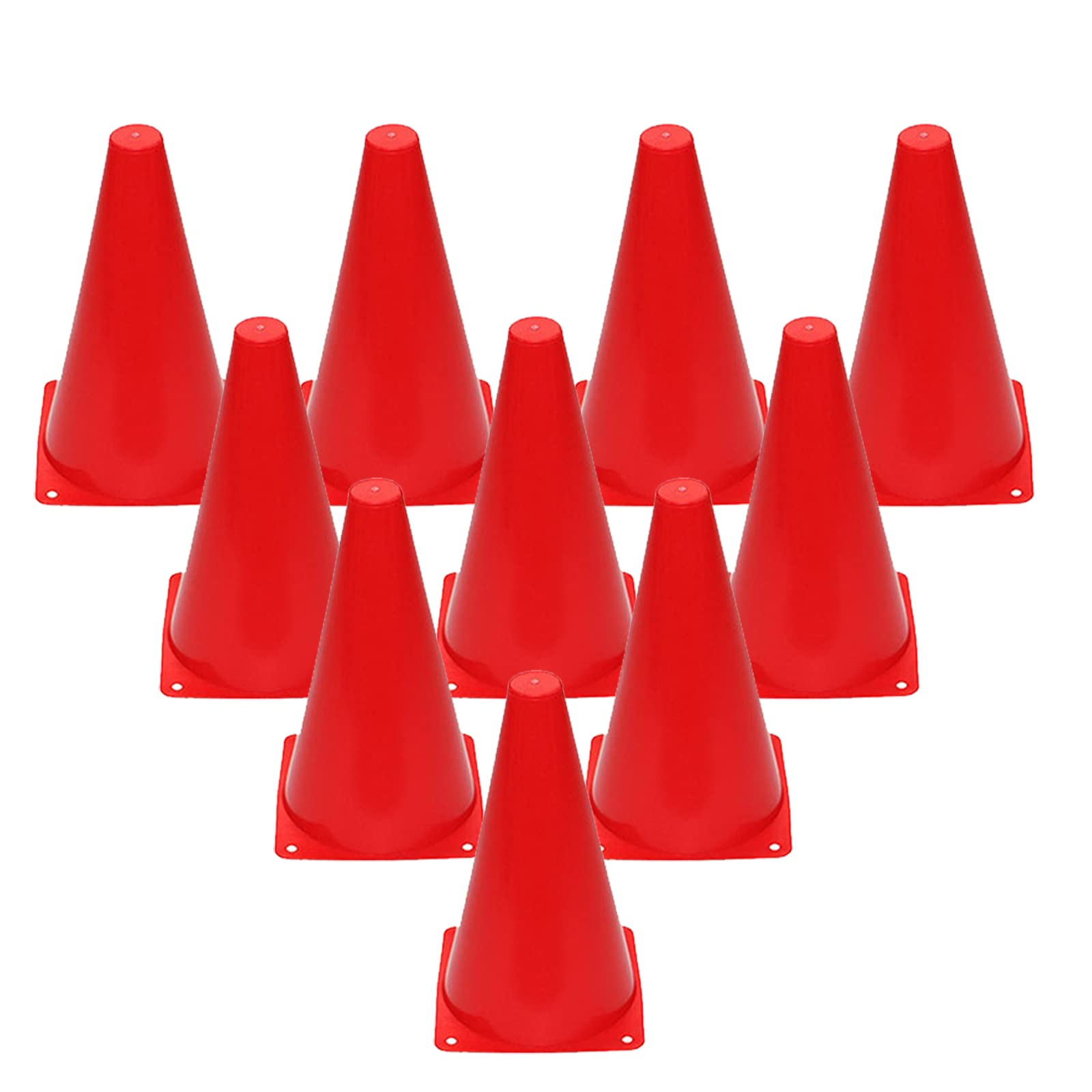 10 football Training Cones 8.5cm, Football Barrier Cones, Plastic Marker Holder, Accessory(Red)
