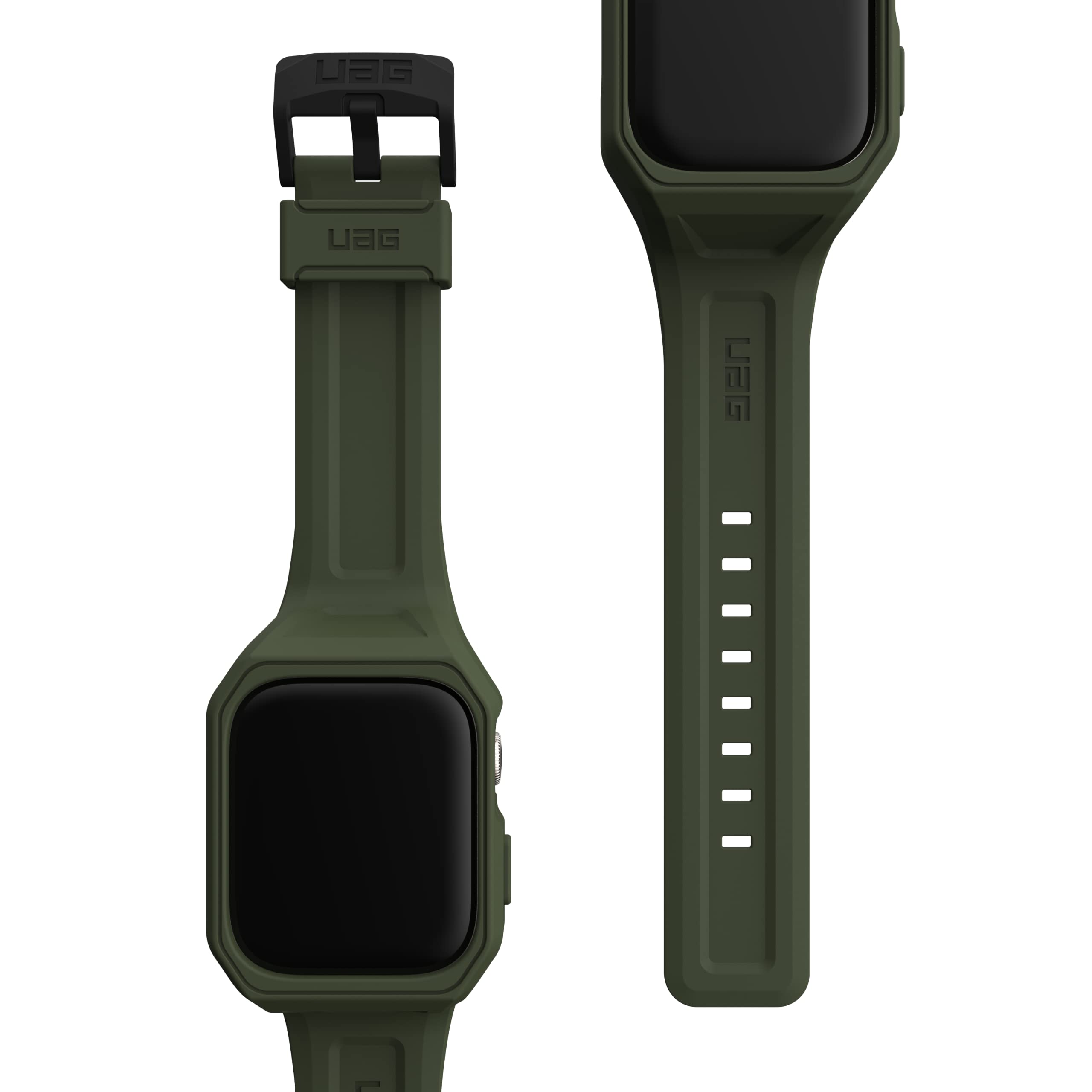 URBAN ARMOR GEAR UAG Compatible with Apple Watch Band Case 45mm iWatch Series 9/8/7 Scout Plus Soft Touch Adjustable Replacement Strap, Olive Drab