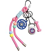 Dexprosy Y2K Designer Rope Keychain Bag Charms Purse, Dumbbell & Barbell Gym Pendant,Gifts for Women Fitness Enthusiasts