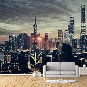 Wall Mural Charming Nightscape Removable Wallpaper Wall Sticker for Bedroom Living Room - 100x144 inches