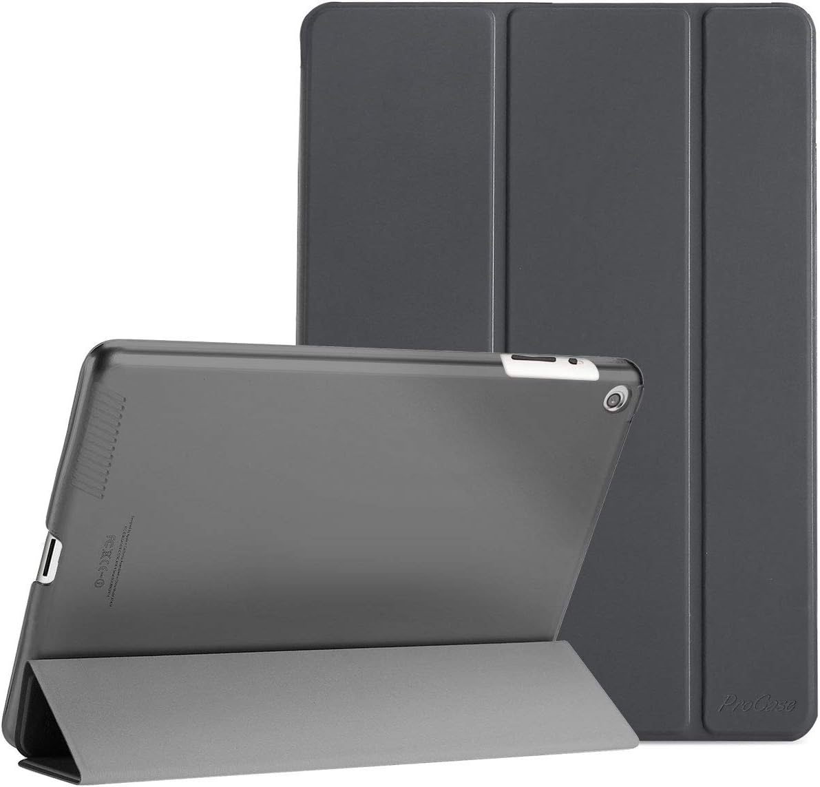 ProCase iPad 2 3 4 Case (Old Model) – Ultra Slim Lightweight Stand Case with Translucent Frosted Back Smart Cover for Apple iPad 2/iPad 3 /iPad 4 –Gray