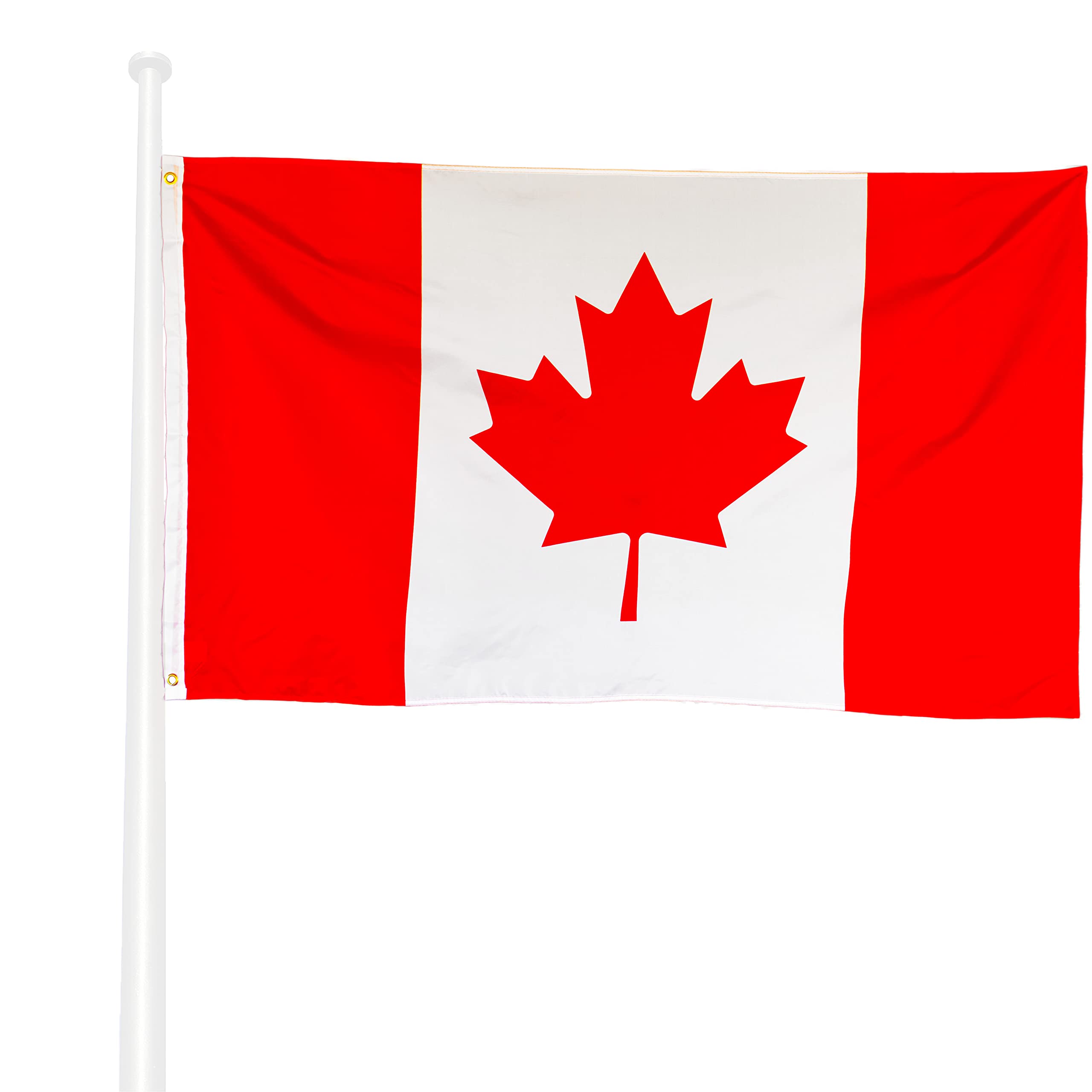 KliKil Canada Flag – Flag 150 x 90 cm Polyester – UV and Water Resistant – Easy Installation with 2 Metal Eyelets – Ideal for Celebrations, Decorations and Events