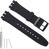 Hijiawee Silicone Band for Swatch 17mm 19mm 20mm, Replacement Waterproof Wristband Watch Strap for Swatch 20mm/19mm/17mm for Women Men