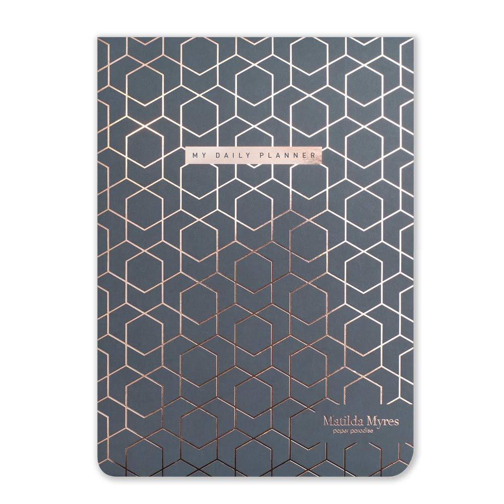 Matilda Myres A5 Daily List Pad - 50 Sheets - Grey & Rose Gold