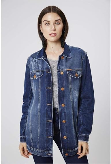jaqueta jeans trucker feminina