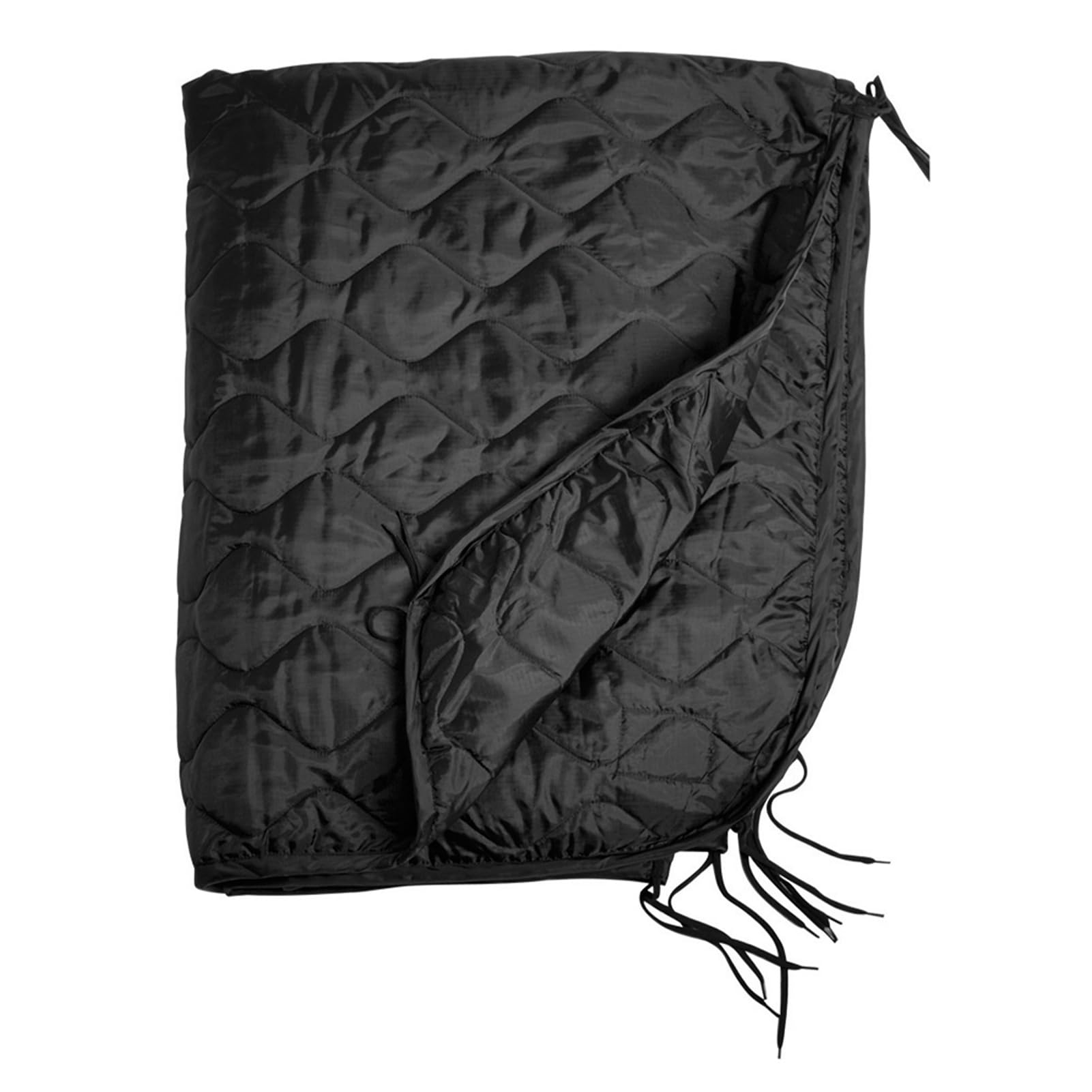Army Poncho Liner Quilted Blanket Mat Camping Travel Hiking Ripstop Black