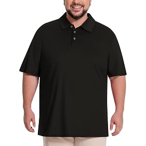 Idtswch Mens Big and Tall Cotton Golf Polo Collar Shirt XL-8XL