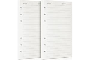 OMEYA A6 Refill Paper, 320 Pages A6 Loose Leaf Paper 6 Hole Notebook Refills for 6 Ring Refillable Binder Notebook Planner Diary Journals Painting Personal Organiser-Line Pages