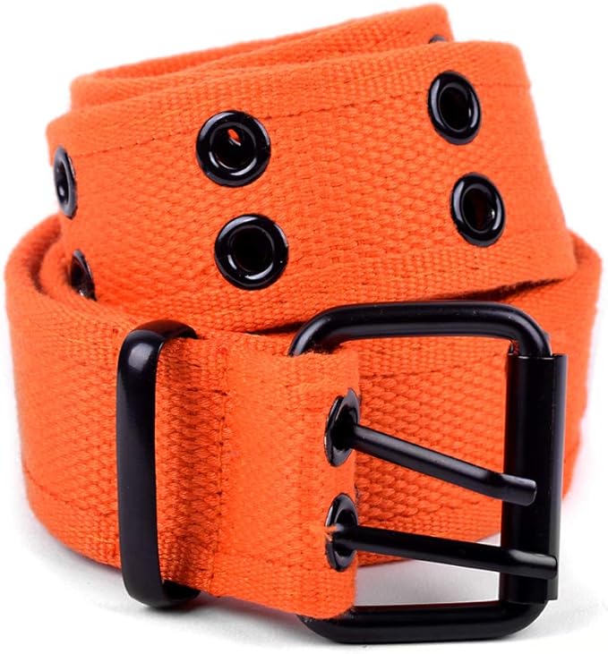 Casual Unisex Canvas Belt Double Hole Belt Double Grommets Belt for Men and Women Buy Online