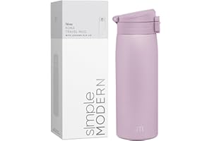 Simple Modern Insulated Thermos Travel Coffee Mug with Snap Flip Lid | Leakproof Reusable Stainless Steel Tumbler Cup | Gifts for Women Men Him Her | Kona Collection | 16oz | Lavender Mist