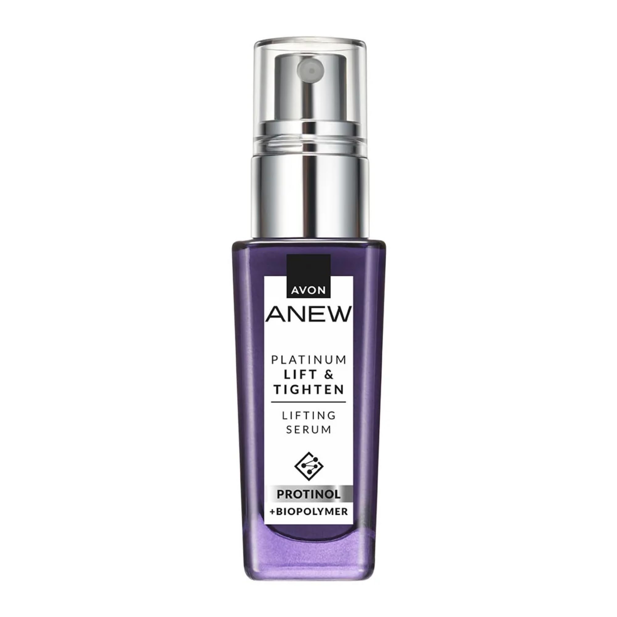 Avon Anew Platinum Lift & Tighten Serum 30ml, Lifts, Smooths and Contours, Dual Collagen Boost, Strengthens the look of Skin's Surface, Cruelty Free