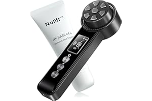 ALUSHEE Radio Frequency Skin Tighter | Smart-Electric | Face Lifter | Firm | Contour | Massage - at Home Skin Care for Collagen Increase Wrinkle Reduction - Rechargable RF Face Beauty Device (Gold Black)