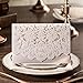 Doris Home Horizontal Laser Cut Wedding Invitation with White Hollow Flora Favors 1 piece