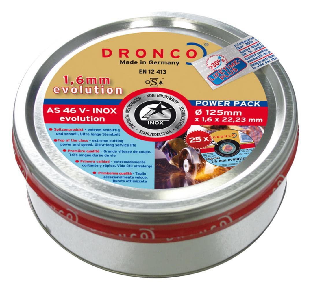 Dronco AS 60 V-BF - Ruedas de corte, 125 x 1 x 22.3, Pack of 10
