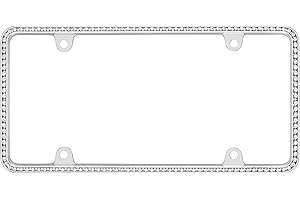 Cruiser Accessories 18130 Diamondesque License Plate Frame, Chrome/Clear