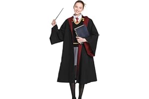 iMiibel Wizard Robe with Hooded, Black Wizard Cloak Costume for Adult and Teens Halloween Costume Dress Up Accessory