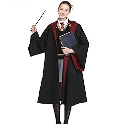 iMiibel Wizard Robe with Hooded, Black Wizard Cloak