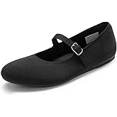 DREAM PAIRS Women's Mary Jane Ballet Flat Shoes Dressy Foldable Knit Flats with Arch Support Comfortable for Casual Work Office