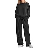 Velvelhall Women's 2 Piece Lounge Sets Sweatsuit Comfy Outfits Baggy Sweatshirt Wide Leg Elastic Waist Pants with Pockets