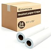 Jointown Headrest Paper Rolls, 8.5" x 125' -24 Pack -Crepe Absorbent Disposable Face Cradle Surface Paper Spool for Medical, Exam and Chiropractic Tables